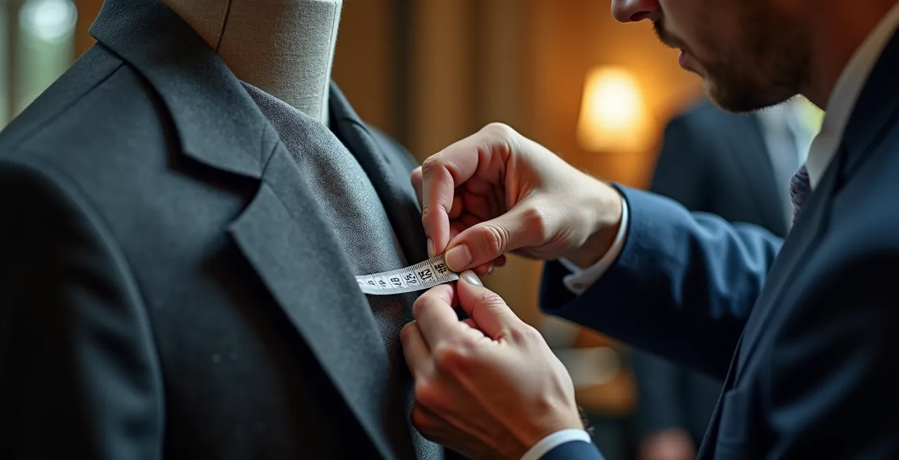 Profesional ajustando prendas con sastre, manteniendo estilo personal