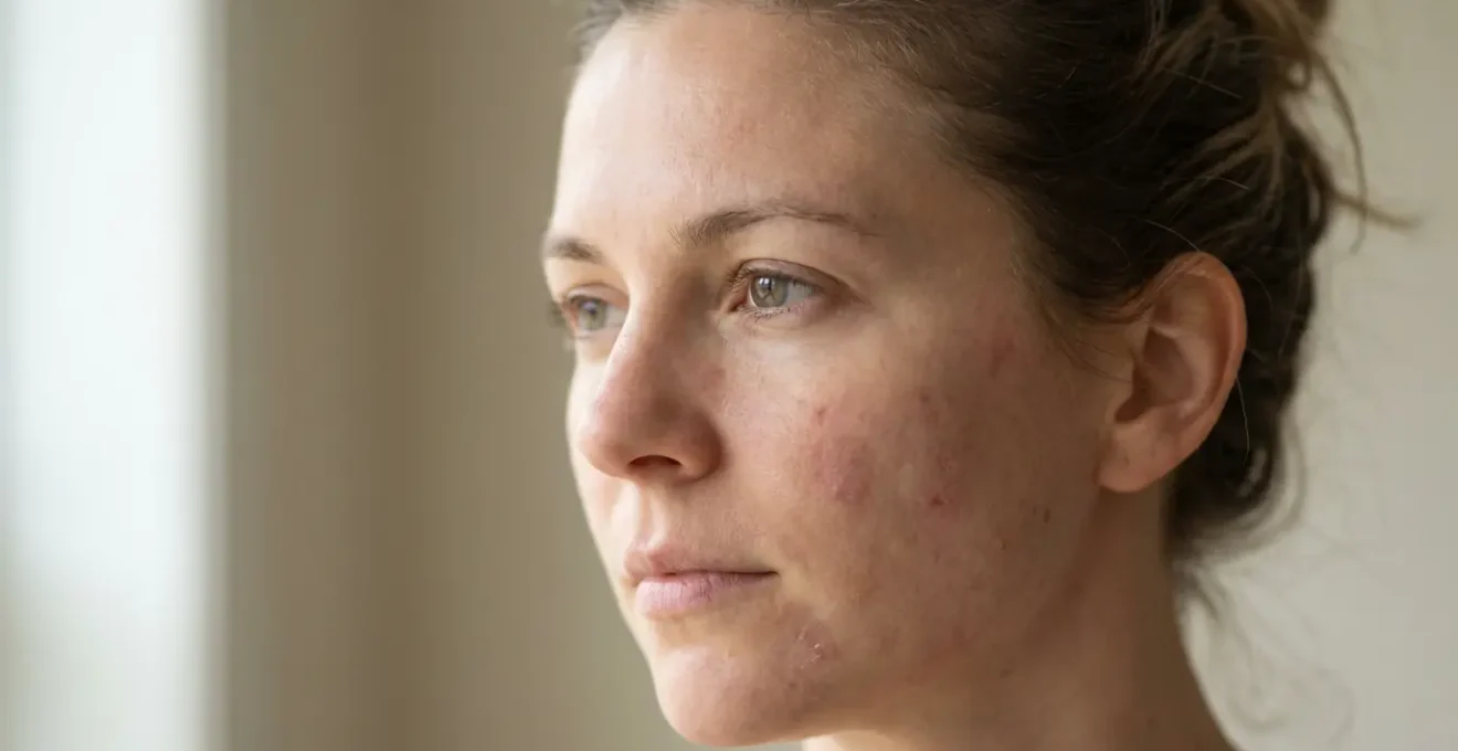 Rostro femenino mostrando textura cutánea con zones de sensibilidad y reparación de la barrera cutánea