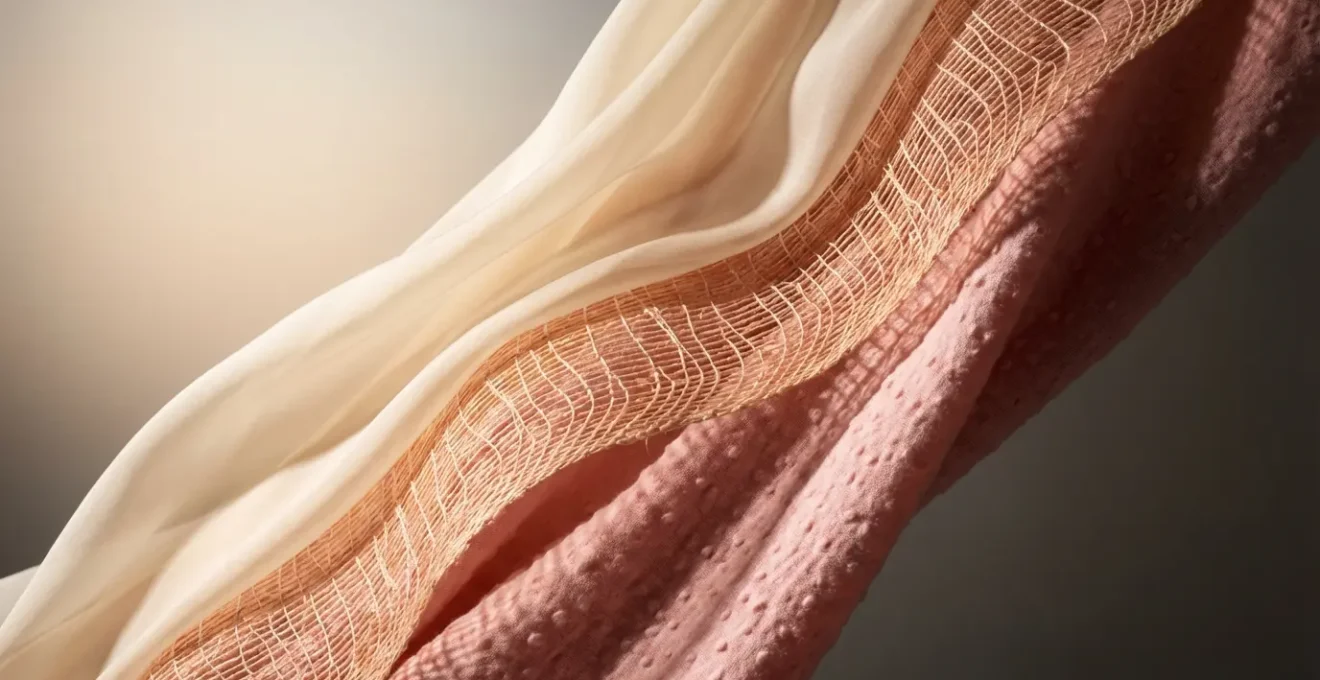 Corte transversal de la piel mostrando dermis e hipodermis donde se originan la flacidez y la celulitis