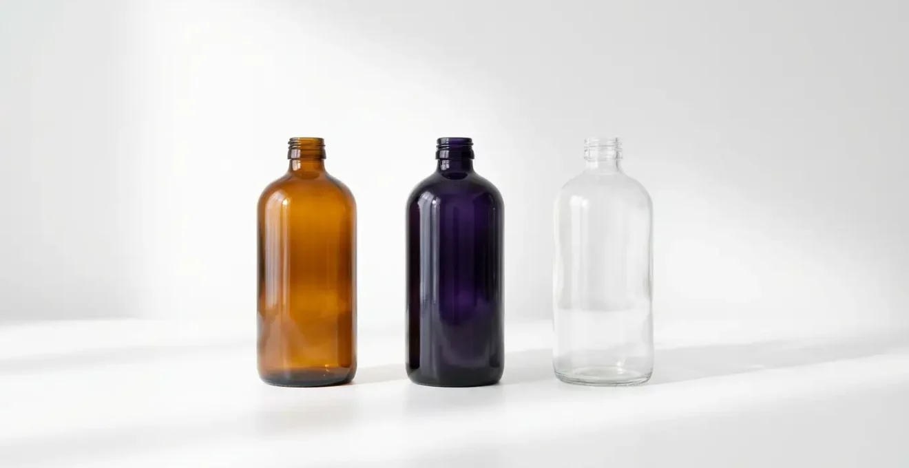 Botellas de cristal ámbar y violeta Miron para conservación óptima del aceite de argán