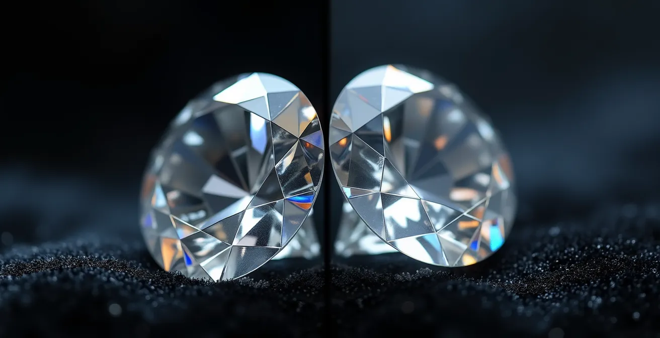 Comparación microscópica de inclusiones en diamantes SI1 versus VS2