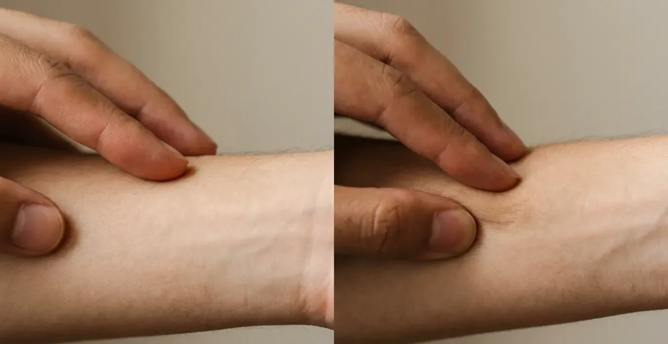 Comparación visual de la presión aplicada en masaje linfático versus masaje muscular