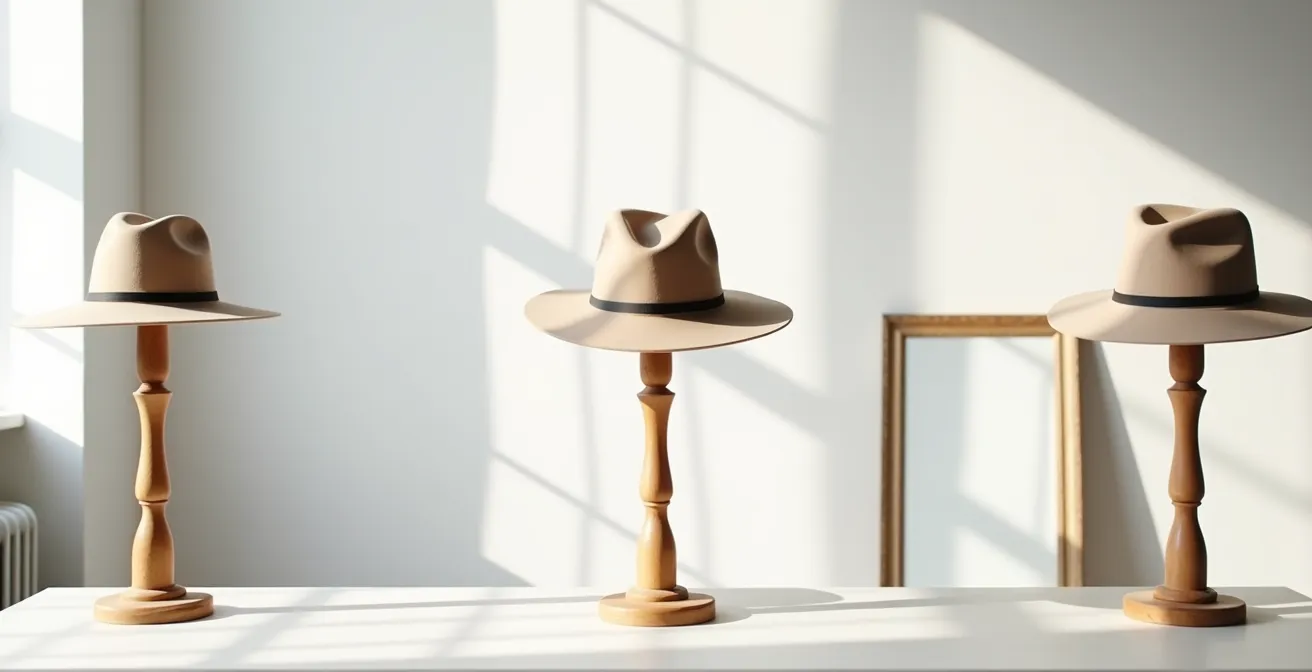 Comparación visual de cómo diferentes anchos de ala afectan visualmente la forma del rostro