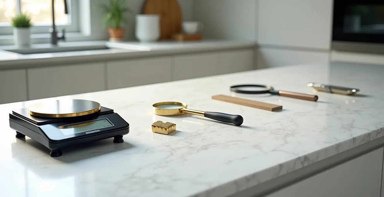 Kit de evaluación casera para oro con balanza de precisión y herramientas