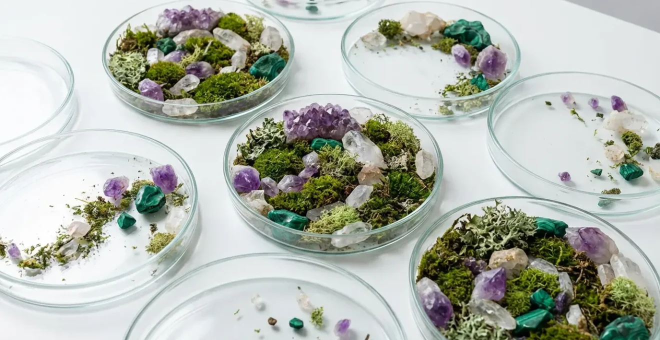 Ilustración microscópica del microbioma del cuero cabelludo durante la transición sin sulfatos